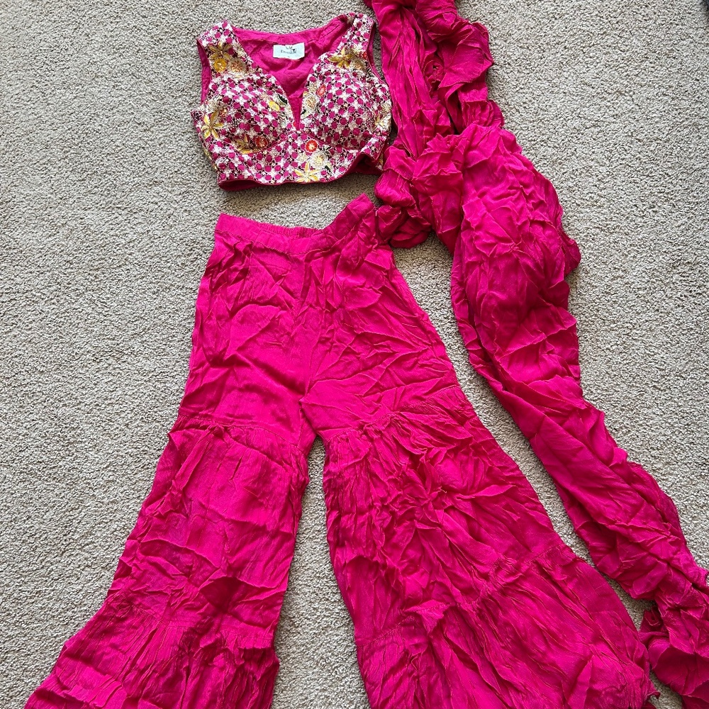 Pink Indowestern Choli and Pants